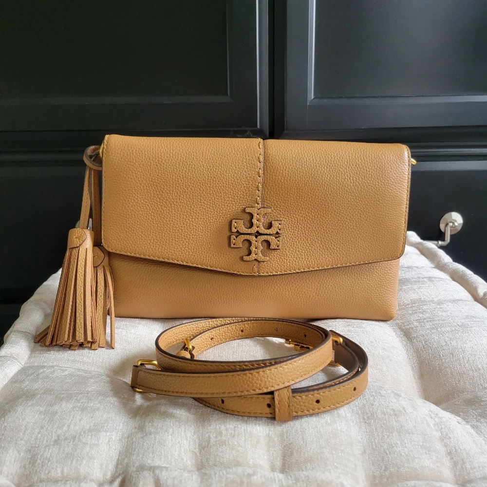 Tory Burch Tan Leather Crossbody with Tassel
